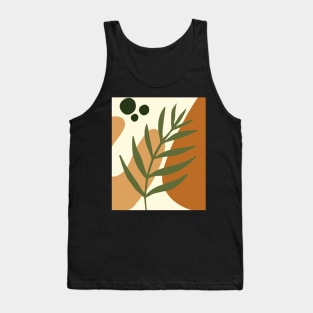 Minimal Modern  Abstract Shapes Abstract Leaf Warm Tones  Pattern Tank Top